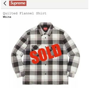 NWT 2020 Supreme Quilted Flannel Shacket, Sz M